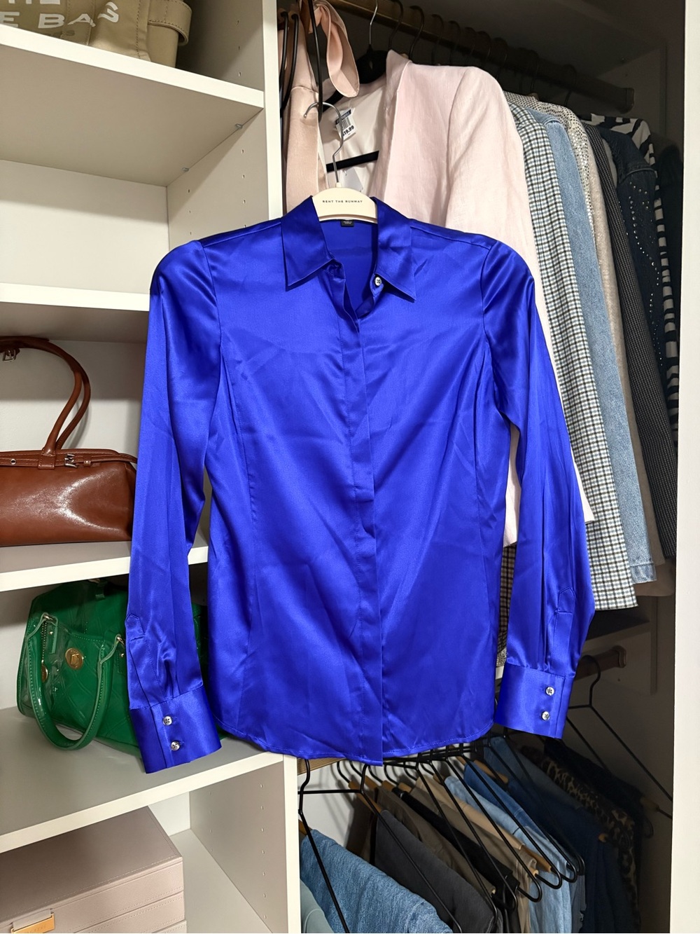 Ann Taylor Sapphire Blue Silk Blouse